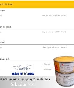 Thông số kỹ thuật của keo epoxy 2 thành phần Sikadur 732